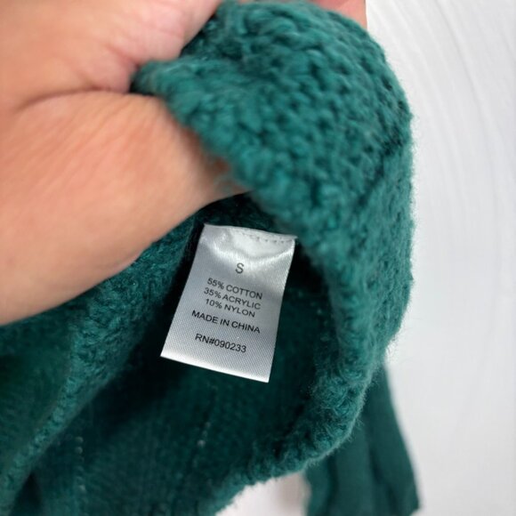 Pacsun Green Sweater Knit Long Sleeve Pullover Casual Solid Cotton Womens Size S - Picture 4 of 5